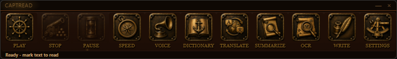 The CaptRead toolbar